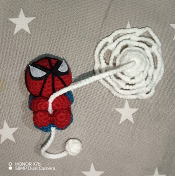 Handmade Crochet Spider-Man Inspired Keychain